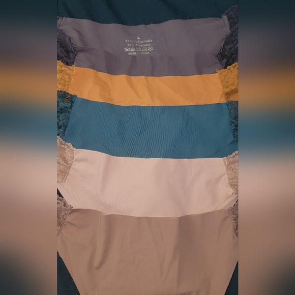 NWT 5 pairs of bikini panties with lace sides size L - Picture 5 of 5